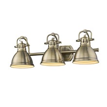  3602-BA3 AB-AB - Duncan 3 Light Bath Vanity in Aged Brass with an Aged Brass Shade